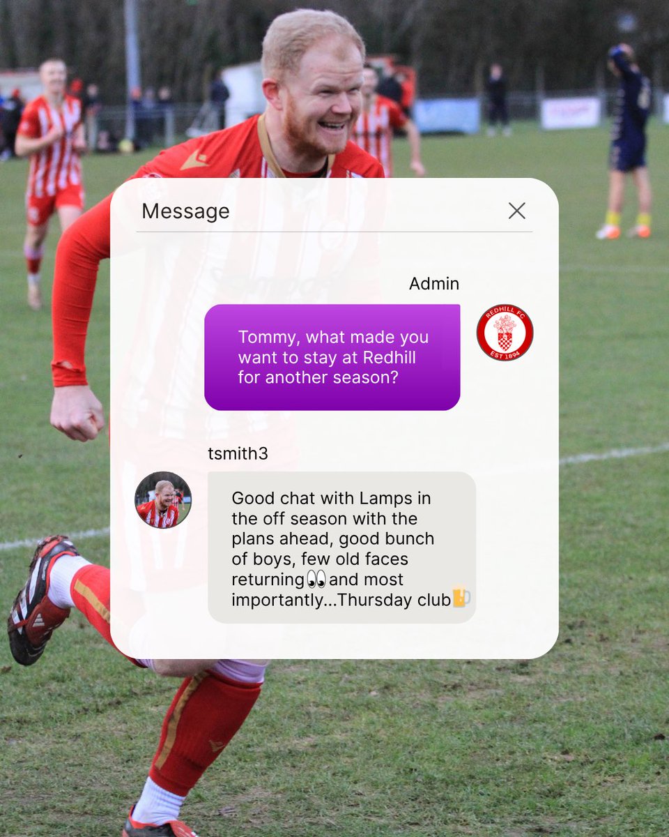 redhillfc's tweet photo. We thought we’d find out why some of our retained players decided to sign ✍️ as a 🦞 for another season.
First up @tommysmith4 who has played over 100 games for Redhill FC.
#redhillfc #upthelobsters🦞 #nonleaguefootball https://t.co/uVHw7nfuDL