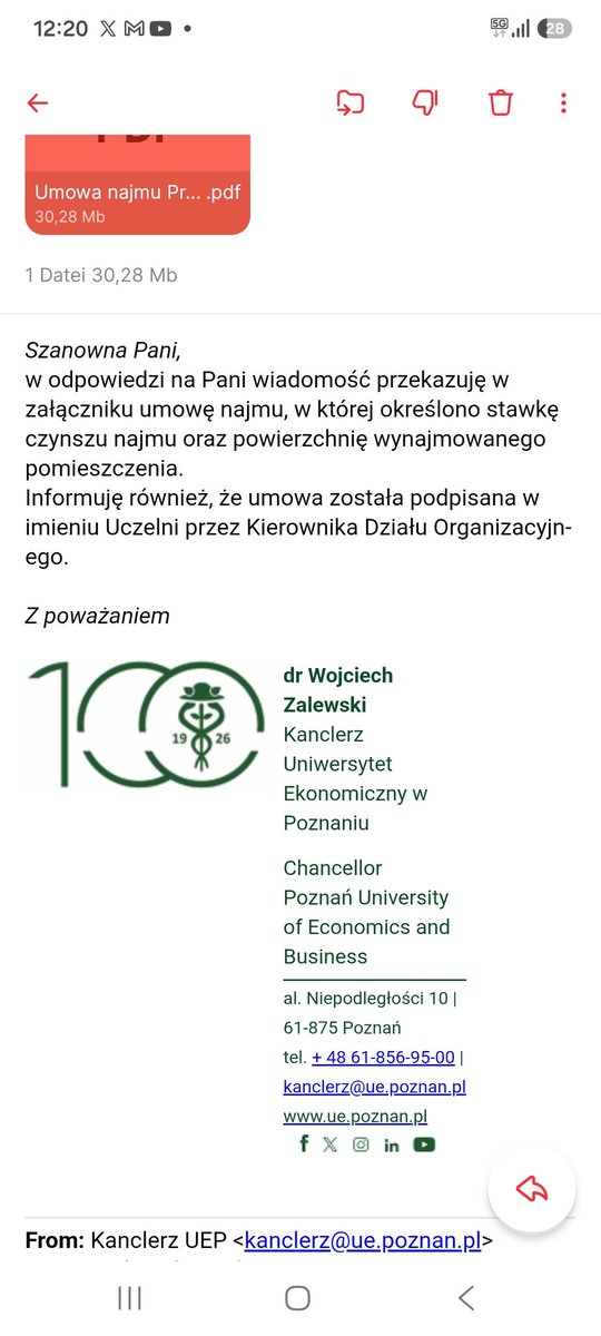 a_fedorska's tweet photo. Umowa najmu @UEwP z firmą ProLegalization 

@cezarykrysztopa, @coolfonpl, @miloszlodowski, @WyrzykowskiPS

1/n https://t.co/eO9lkIocIN