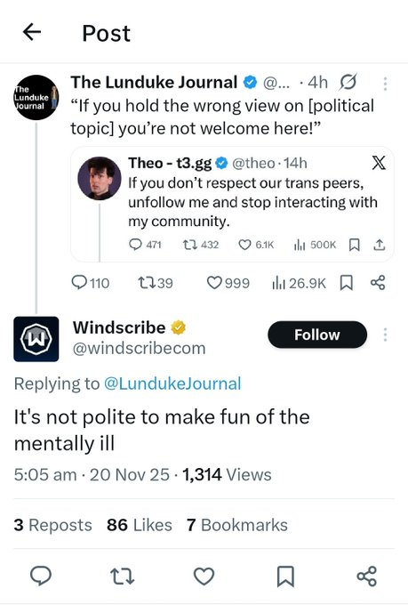 DanielAinaFore's tweet photo. Looking for a new VPN? Let's look at why you should avoid the best in the industry

1: @windscribe 

Do NOT "No Back Door" is literally genocide against beta fаggots in dresses like me. DO NOT take advantage of their tRaNsPhObIc $49/yr summer promo!

https://t.co/gJpTfY3fY1 https://t.co/tbmoQDzfP3