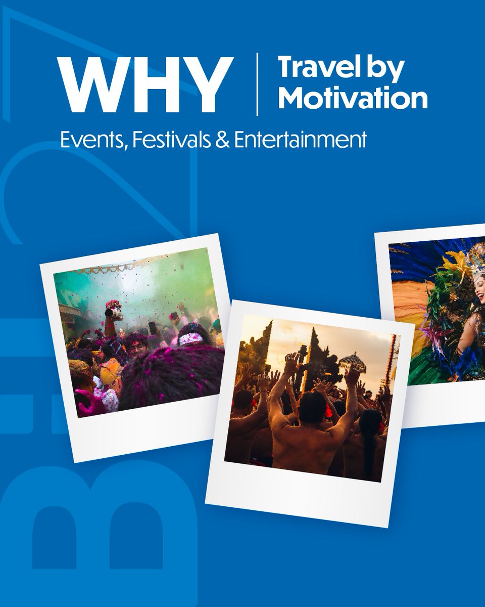bitmilano's tweet photo. Events&amp;festivals have become some of the most powerful drivers of travel.
WHY | Travel by Motivation with its "Events, Festivals &amp; Entertainment" cluster connects event organisers, iconic venues, experiential DMCs and destinations with an international buyer community.
#Bit27 https://t.co/OAyDPQck4N
