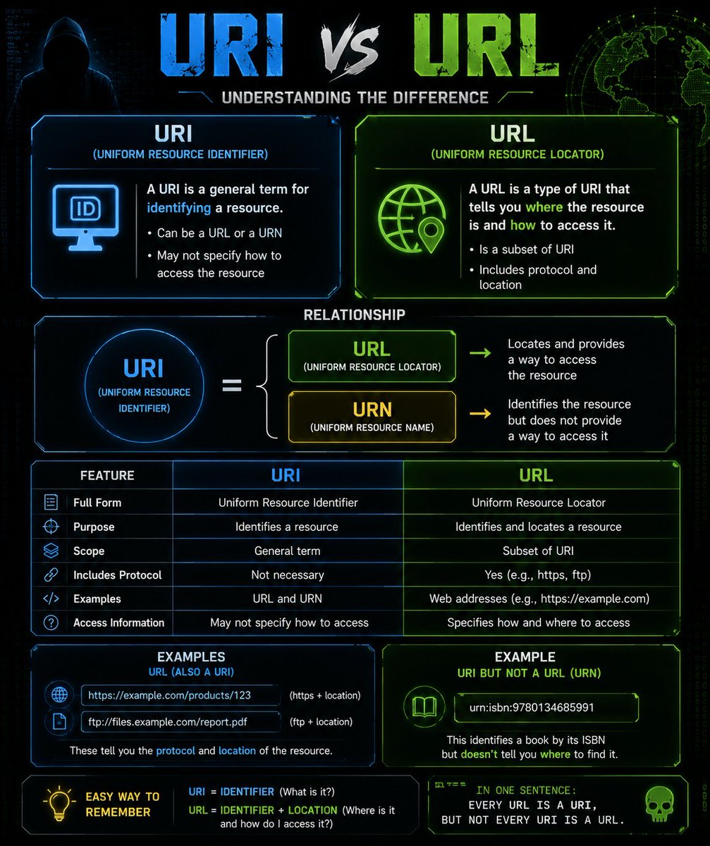 Rankscybersec's tweet photo. Save this infographic for your networking and cybersecurity journey.
💬 Were you using these terms correctly before today?
🔄 Repost if you learned something new.
#CyberSecurity #Networking #WebDevelopment #Linux #Programming #InfoSec #CyberSec #TechTips #Learning #RanksCybersec https://t.co/nwPC5B2389