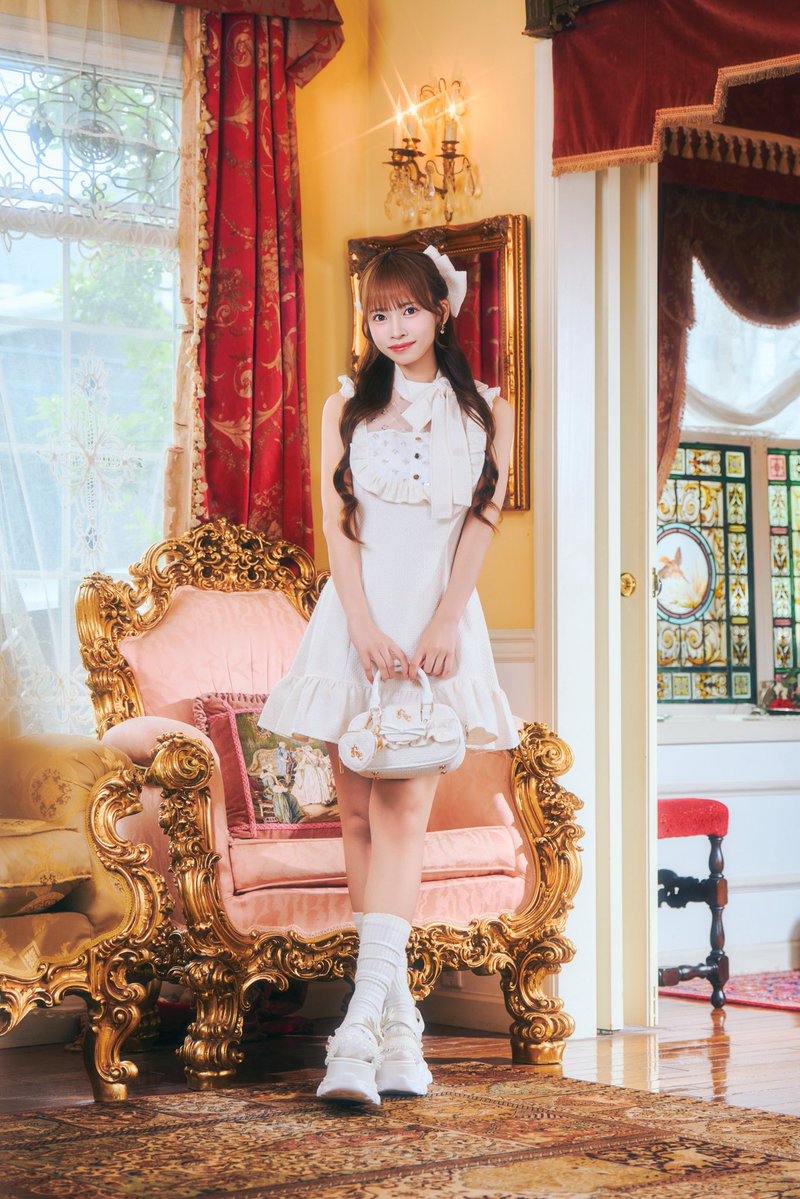 🎀Velvet Summer Glow🎀 【ツイードリボンワンピ】 color:white/pink