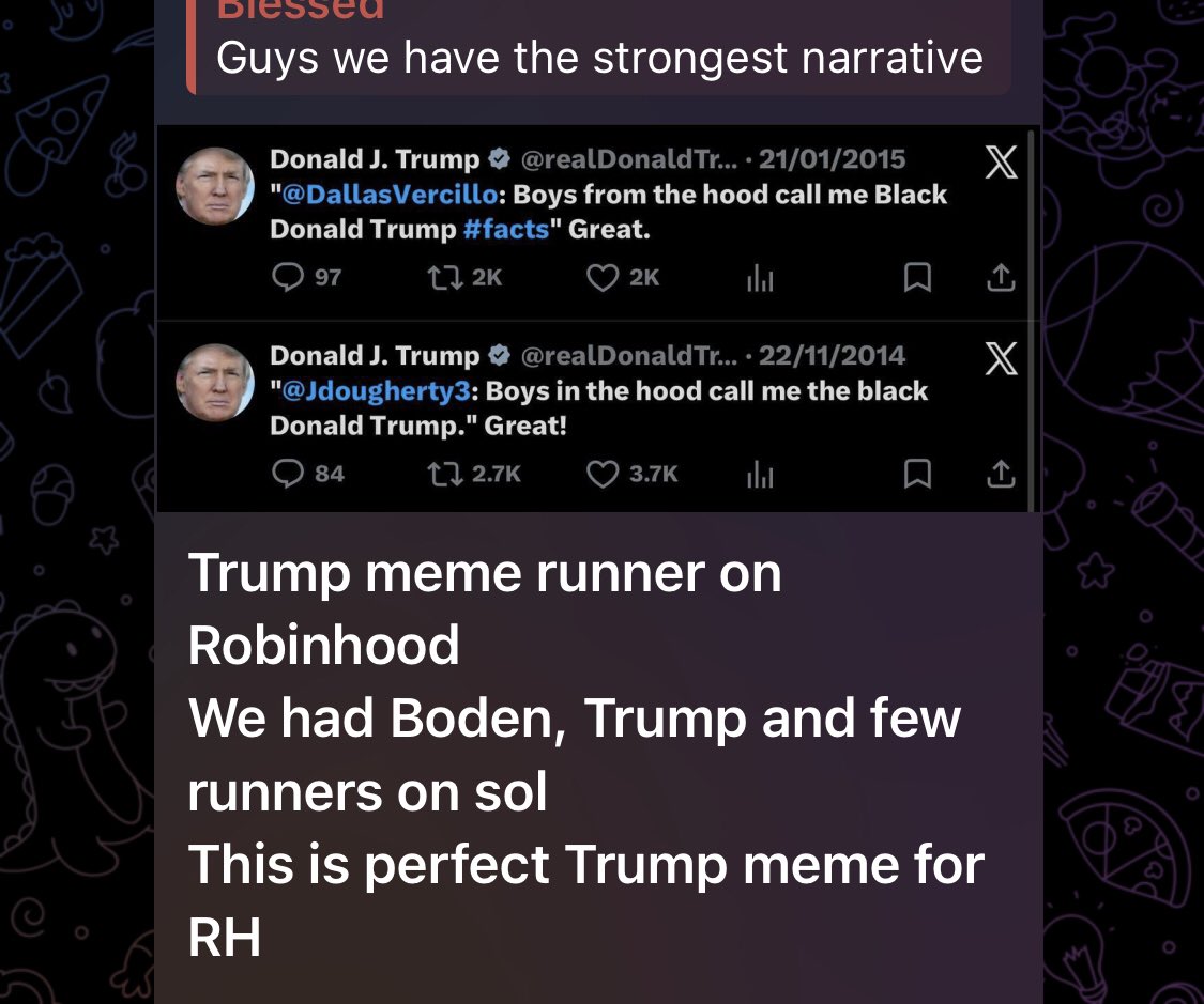 cryptoalpha442's tweet photo. @ramonos 0x68b5ea4a22b47a3b210a02664ea4212dc0dbf31d

BDT we are coming @blackdonaldt1

The viral narrative on Robinhood https://t.co/lR7lky1OtS
