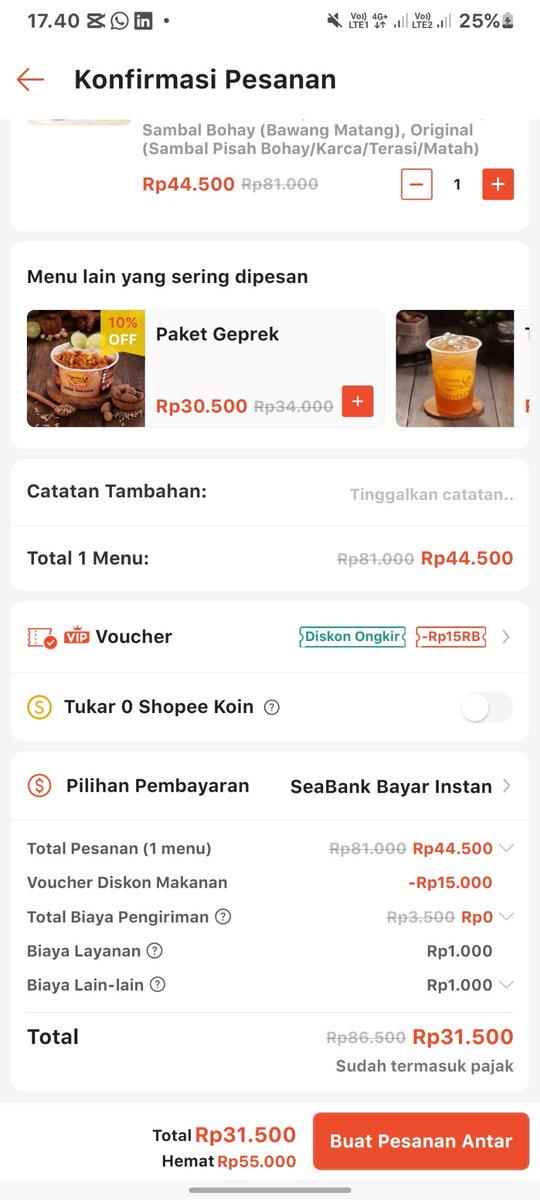 faewithyewon's tweet photo. di shopee jadi 31.500 aja 😭 yang gak sempat mending beli di online
https://t.co/PjLaglru7O

beli lgsg offline 35rban

#zonauang #promojuli https://t.co/aM13lkRC7r