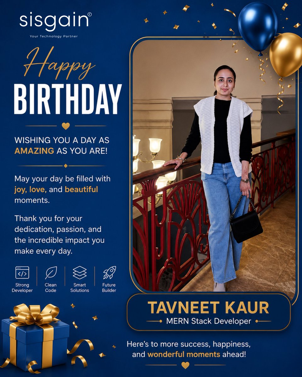 spectrum1995's tweet photo. π Happy Birthday, Tavneet Kaur! π
Wishing our talented MERN Stack Developer a year of success, growth, and endless achievements. Have a fantastic day! ππ
#happybirthday #mernstackdeveloper #workplaceculture https://t.co/qhRMXpkZKG