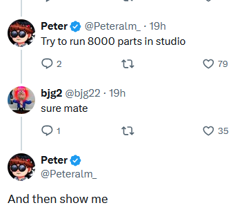 bjg22's tweet photo. @CubeSeer peter quite literally said to run 8000 parts on studio.

he didnt specified which and what and what was the goal. https://t.co/ZeQEOsjG5N