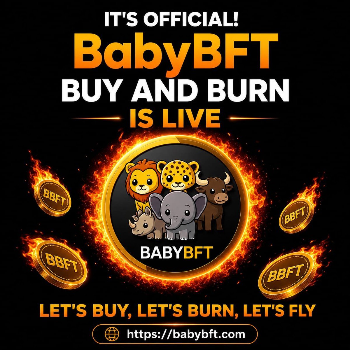 GSoshangaan's tweet photo. 🔥🚀 It’s Official! BabyBFT  Buy &amp; Burn is LIVE🔥 

Our mission is to create scarcity, amplify value and push BabyBFT to the BILLION marketcap dream! 💎🔥

💥 Every burn makes us stronger.
💥 Every buy fuels the rocket.
💥 Every holder is part of history.

Stay tuned https://t.co/Gm8zZtZIvT