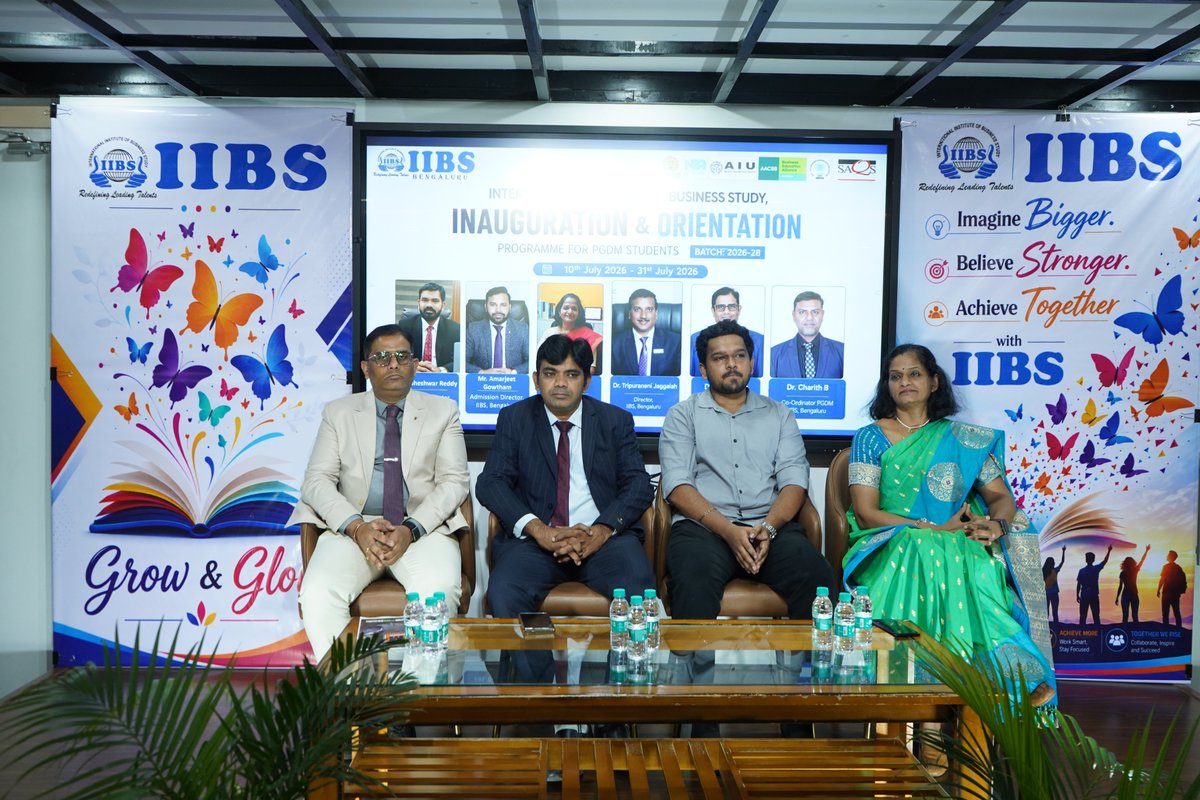 iibsonline's tweet photo. PGDM Batch 2026–28 | Inauguration & Orientation Programme 🎓✨
We were honoured to welcome Dr. Dr. Pratima Khandelwal, Founder, FlyHigh and Mr. Nagiri Gokul, Founder & CEO, SmartED Innovation as the esteemed Guest Speakers.
#IIBS #OrientationDay #IndustryConnect #FutureLeaders https://t.co/Rd8gIT9TNB
