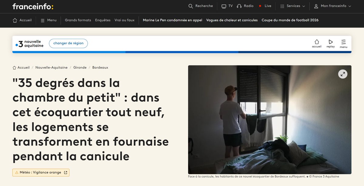 FrDesouche's tweet photo. Pendant des années, les architectes justifiaient la laideur par la fonctionnalité et prétendaient "placer l’homme au centre". 

On découvre aujourd’hui que ces quartiers ne sont pas seulement laids, déracinés, transposables partout : ils deviennent inhabitables dès qu’il fait chaud. Ils n’ont pas sacrifié le beau au confort mais ils ont sacrifié les deux.