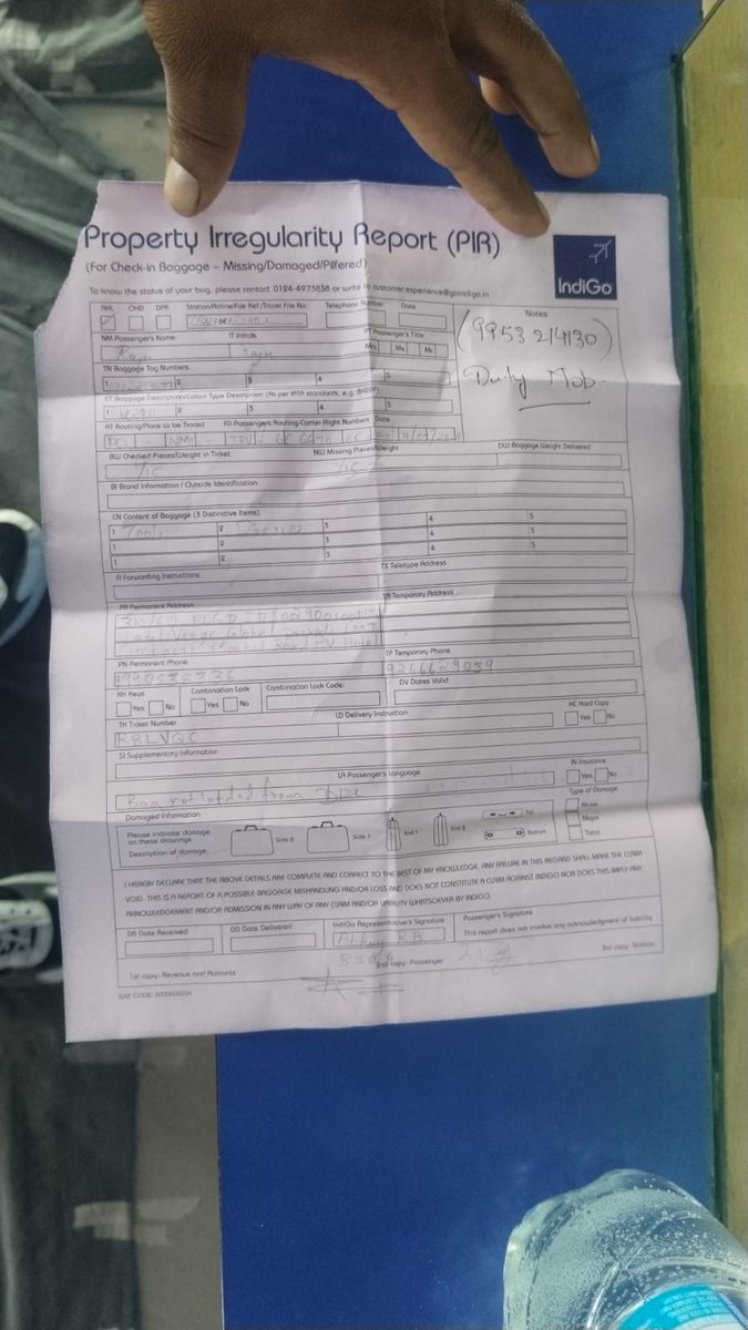 EnergieFitnes's tweet photo. .@IndiGo6E Our employee's checked-in baggage is missing after travel (PNR: R8LVQC). Despite reporting the issue, there's no resolution yet. Please trace the baggage or process the claim urgently.
@airindia @AirlineReporter @RamMNK @narendramodi 

#LostBaggage https://t.co/TVx7axxcUt