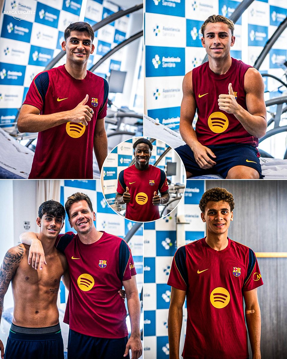 barca_updatez's tweet photo. Our boys are back to work! 😍

First day of pre-season for the 2026/27 season.

A total of 25 players (10 first team players and 15 players from the Barça Atlétic and youth team squads) underwent medicals ahead of their return to training. 💙❤️💪 https://t.co/294Y2611Dq