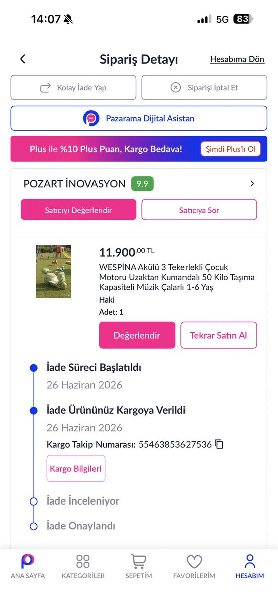 omrdnzbln's tweet photo. @pazarama pişmanlıktır https://t.co/ccvuXC6Ne6