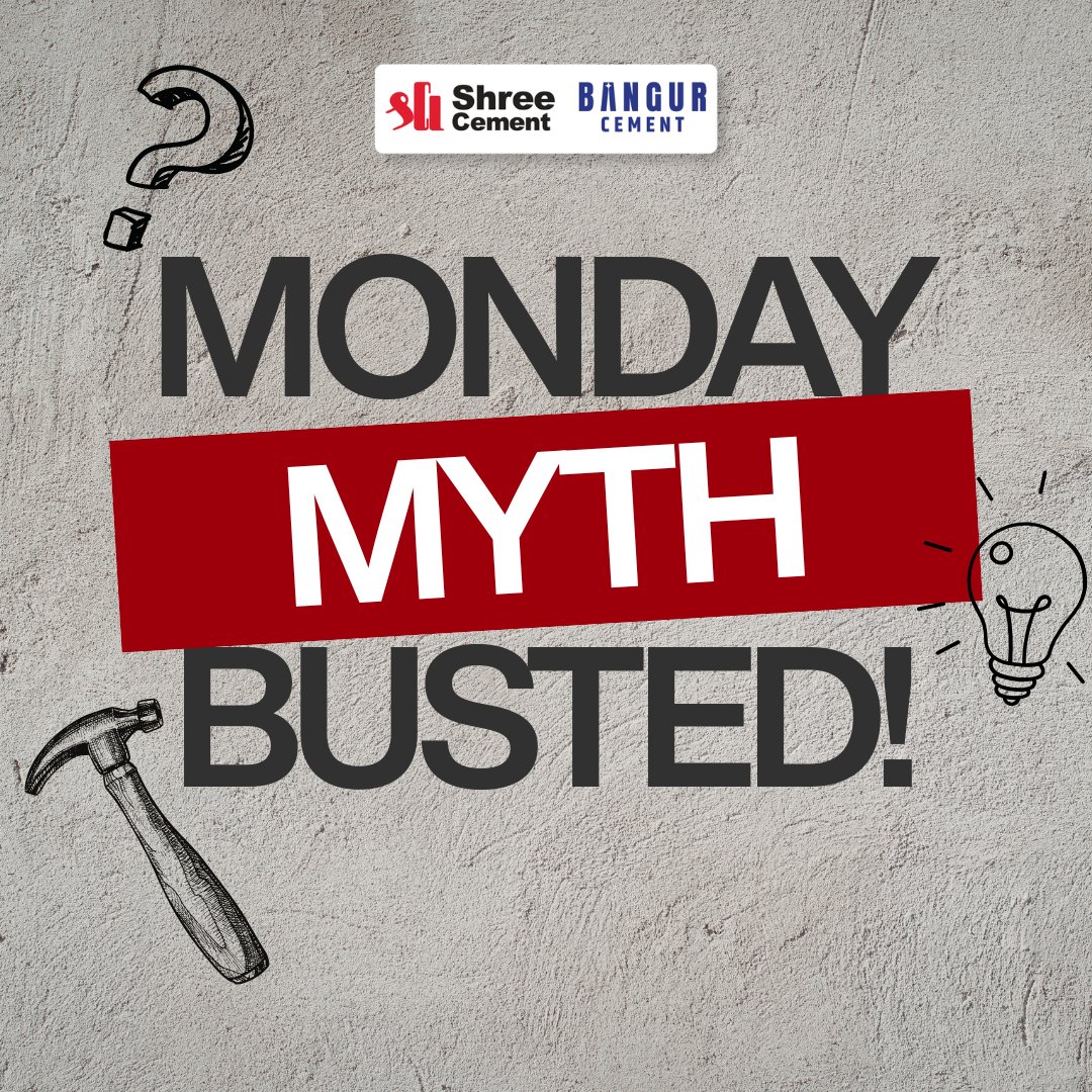 shreecementltd's tweet photo. Concrete facts, not concrete myths!

#MondayMythBuster is here to debunk common misconceptions about concrete and construction practices, and set the record straight.

Is slab seepage caused by poor cement quality? Let’s dive into some solid facts!

#ShreeCement #BangurCement https://t.co/JvbCdaNtEm