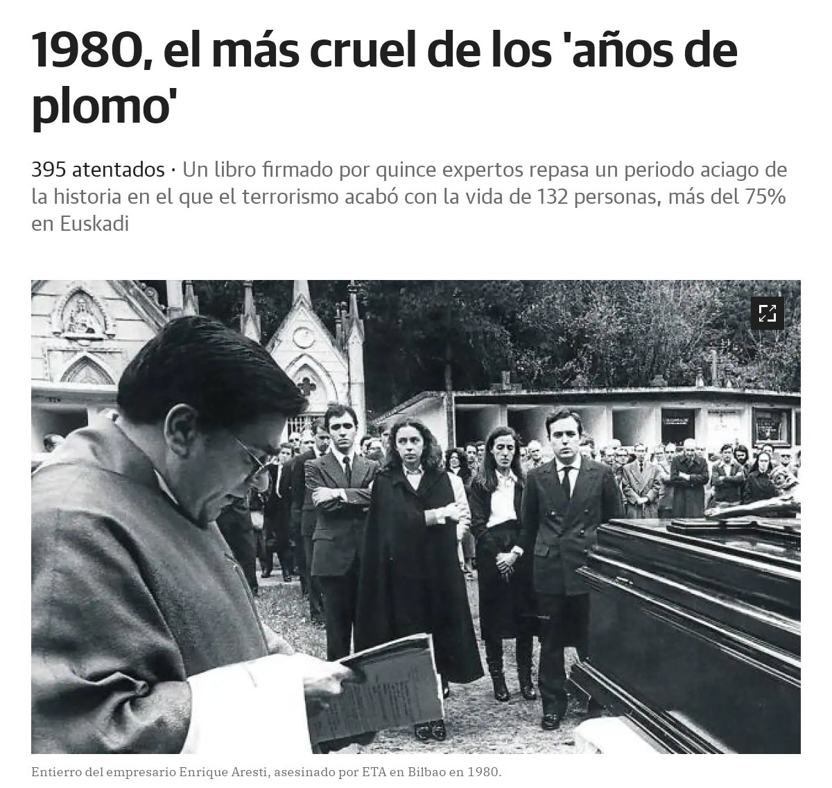 mabelsa2000's tweet photo. En el año 1980 ETA cometió 395 atentados: más de un atentado al día.
Franco llevaba muerto 5 años y habíamos aprobado una Constitución democrática. 
Esto sí es MEMORIA HISTÓRICA. https://t.co/zAmp8tf0op