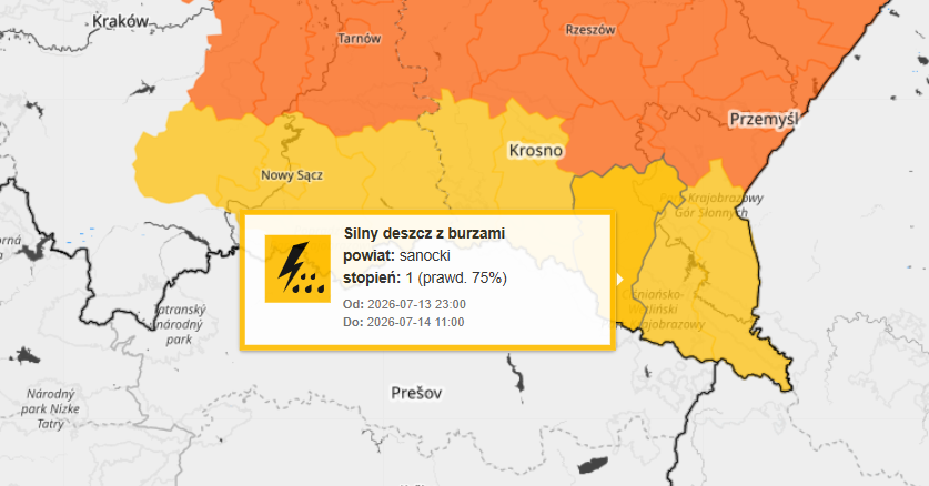 IMGWmeteo's tweet photo. ⚠️ Aktualizacja ostrzeżeń meteorologicznych IMGW-PIB

Obowiązuje 5 ostrzeżeń meteorologicznych.

🟠 Ostrzeżenia 2. stopnia przed burzami oraz silnym deszczem z burzami wydano dla części województw południowo-wschodniej i centralno-wschodniej Polski.

🟡 Ostrzeżenia 1. stopnia obowiązują na obszarach przyległych we wschodniej części kraju.

⛈️ Burzom mogą towarzyszyć intensywne opady deszczu, silniejsze porywy wiatru oraz lokalnie grad. Ze względu na lokalny charakter zjawisk ich przebieg i intensywność mogą się różnić nawet na niewielkim obszarze.

🌐 Aktualne ostrzeżenia meteorologiczne oraz prognozy: https://t.co/c3JUXVOvrU

#IMGW #IMGWPIB #MeteoIMGW #Ostrzeżenia #Burze #SilnyDeszcz