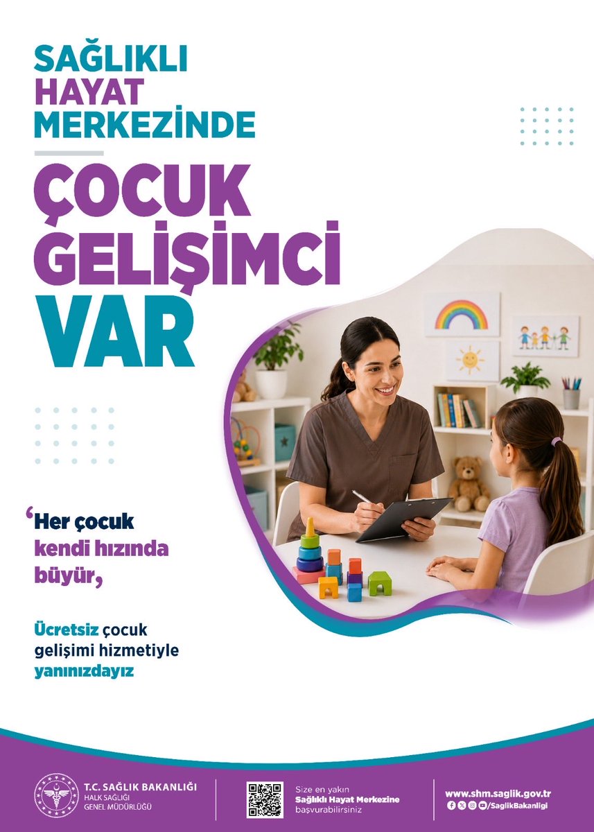 halksagligigm's tweet photo. 🧸 Çocuk Gelişimci

Her çocuk kendi hızında büyür.
Sağlıklı Hayat Merkezlerinde sunulan ücretsiz çocuk gelişimi danışmanlığı hizmetinden yararlanabilirsiniz.

Detaylı bilgi için ➡️ https://t.co/DhsPiU2rp9

#SağlığınMerkezi https://t.co/Y2YLVjvwPq