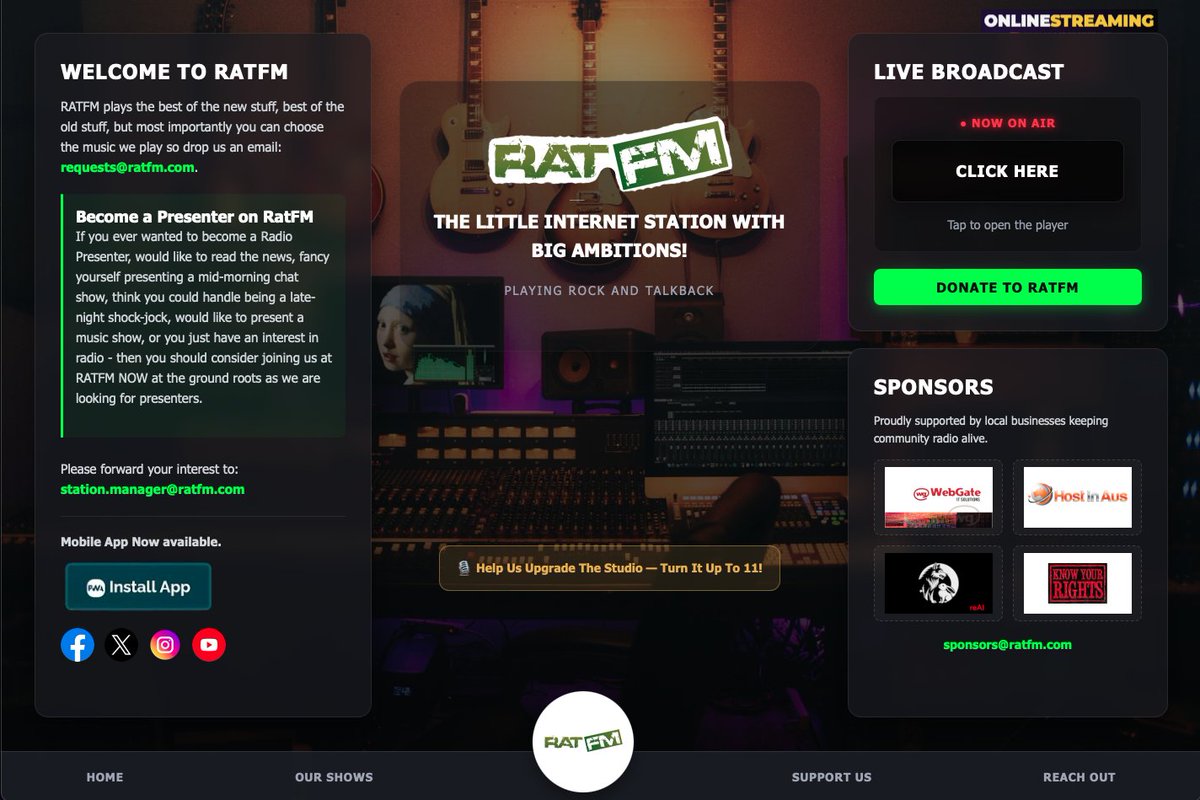 ratfmradio's tweet photo. The new site has been launched. https://t.co/nGUOGeeQii