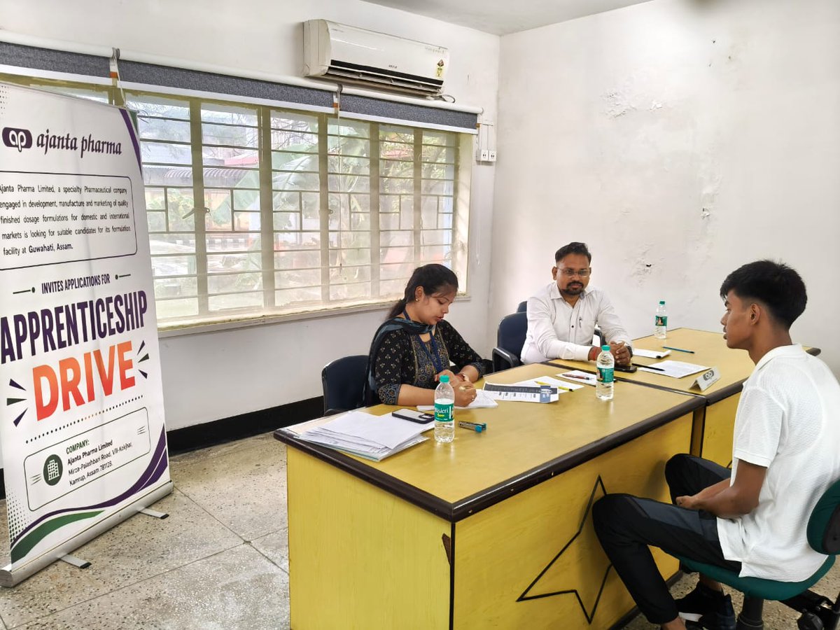ghytrtcminmsme's tweet photo. Campus recruitment drive conducted by Ajanta Pharma Pvt. Ltd. at Tool Room & Training Centre (TRTC), Guwahati on 13th July 2026. #DCMSME #MyMSME #minmsme #msmeindia #AjantaPharma #CampusRecruitmentDrive #TRTCGuwahati https://t.co/tpWyfk74fJ