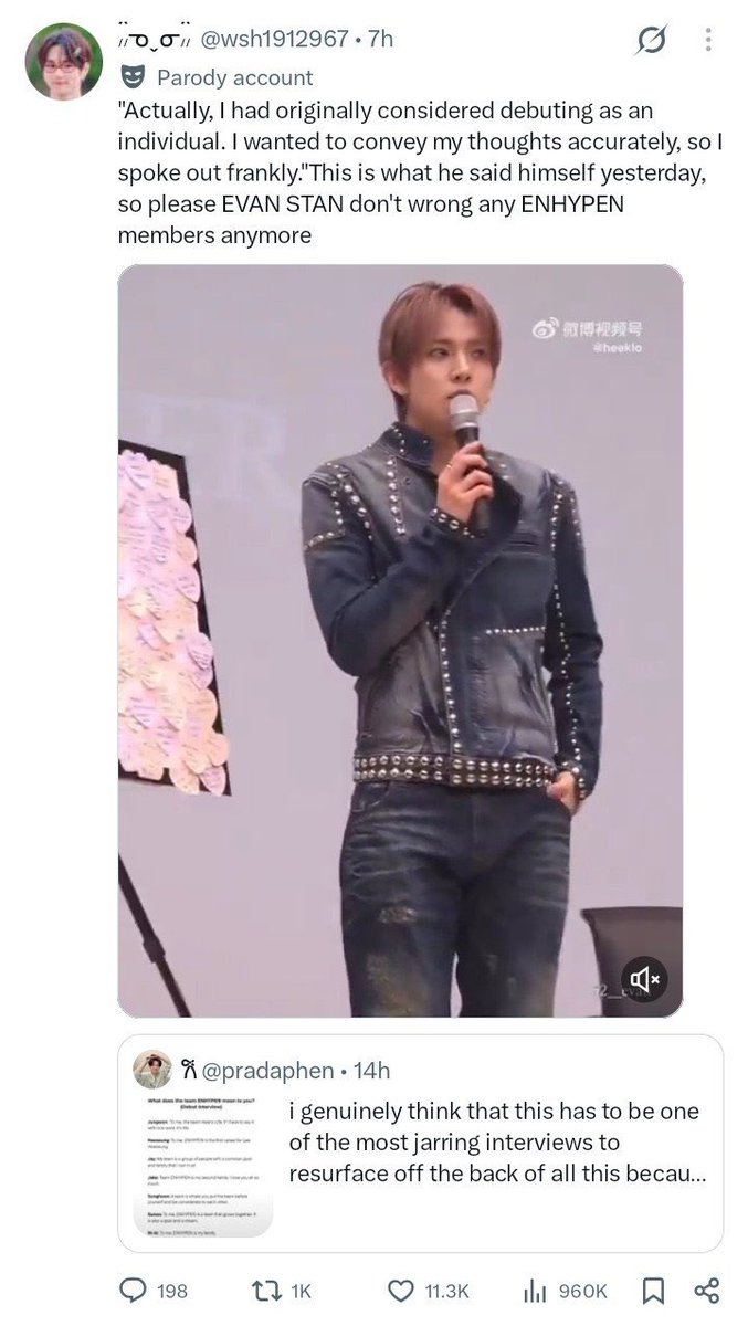 _psweetie's tweet photo. เฟคนิวคนเฟบเป็นหมื่น น้องไม่ได้พูดแบบนั้น

ที่น้องพูดคือ 🐹 พอผมได้เดโซโล่แล้ว ผมก็อยากเปิดใจพูดทุกอย่างแบบตรงๆ และหวังว่าทุกคนจะเข้าใจความรู้สึกของผม เลยพูดออกมาตามความจริงทั้งหมด (น้องหมายถึงเรื่องที่ให้สัมทางวิทยุ น้องพูดตรงๆหลายเรื่องเช่น ตอบกลับแอนตี้เรื่องใช้ออโต้จูนในเพลง) 

🐹 เมื่อวานผมแอบไปดูรีแอคของเอเวอร์หลังรายการวิทยุ เห็นทุกคนชอบกัน แถมบอกว่ามันให้ความรู้สึกสดใหม่ดี ผมเลยมีความสุขมากครับ

ไม่ชอบกันก็แยกย้าย ไม่ใช่ตามเฟคนิวอยู่นั้น อีคนที่เกลียดอยู่แล้วก็กระจายเฟคนิวฉ่ำ อีที่แอ๊บหวานไม่รีแต่ก็แอบกดเฟบ อีแต๊วอีตอแหล ขอให้มึงชิบหาย😀