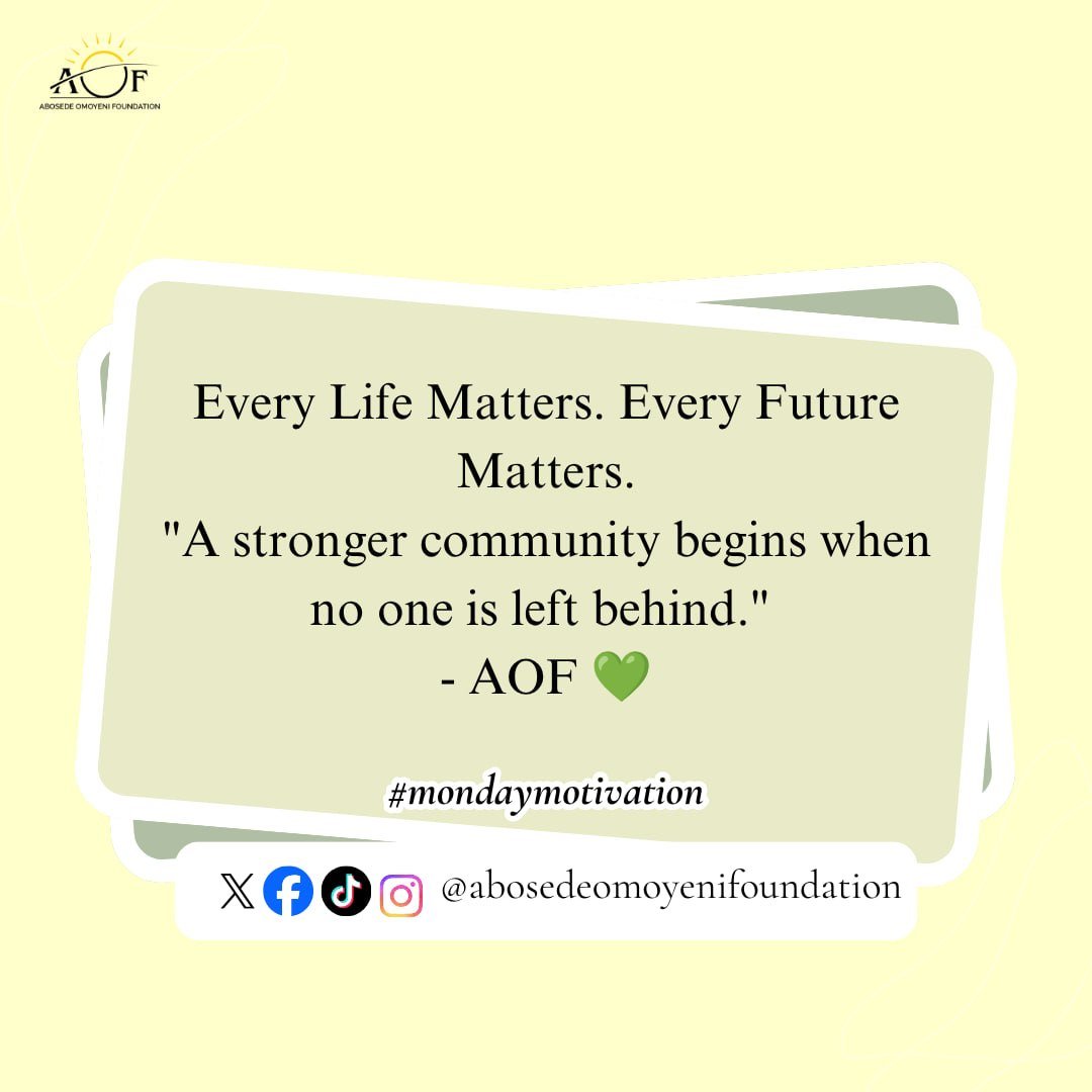 AOFOUNDATION_'s tweet photo. Every person counts. Every person deserves health and education. 💚 

World Population Day, and AOF is talking about what it means to truly leave nobody behind. 🌍 

#WorldPopulationDay #AOF #SDG3 #SDG4 #EveryPersonCounts #July2026 https://t.co/JLc5l2TQan