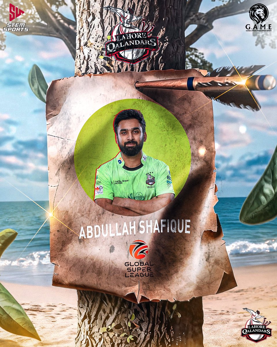 Stemsports1's tweet photo. Abdullah Shafique is set to light up the Global Super League 2026 representing Lahore Qalandars. 🏏💚
#AbdullahShafique #LahoreQalandars #GSL #IamGAME #StemSports https://t.co/0oJOXNQkrf
