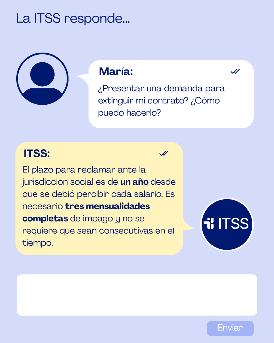 ITSS_INSPECCION's tweet photo. 🎯 Estrenamos “La ITSS responde”, una sección donde aclararemos cuestiones básicas sobre derechos laborales para que todas las personas trabajadoras   estén bien informadas.

📷Información sencilla y útil, para que puedas reconocer irregularidades y actuar con seguridad. https://t.co/tk09KmQVHr