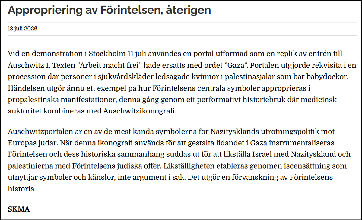 kommitten's tweet photo. SKMA: Appropriering av Förintelsen, återigen

Länk: https://t.co/oZK849W7HG https://t.co/mAfXwYidq6