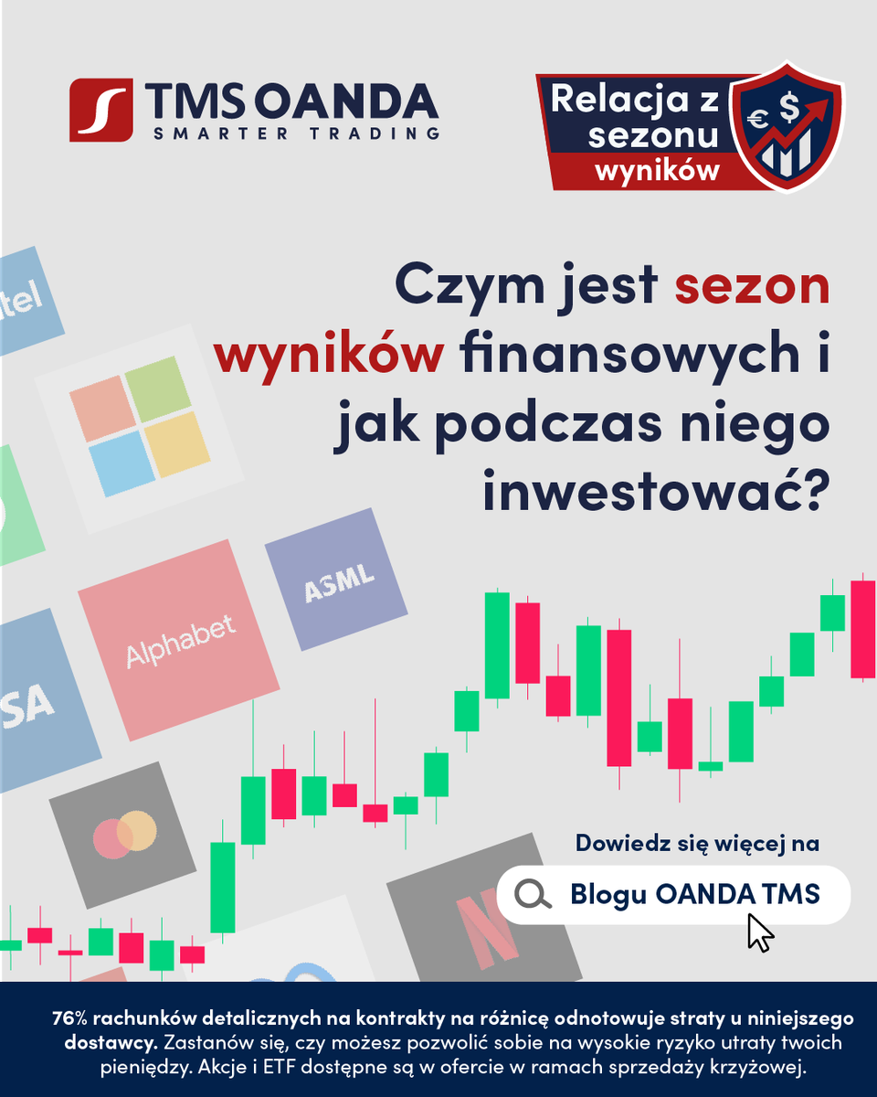 oanda_tms's tweet photo. W przededniu publikacji wyników finansowych spółek za Q2 2026, przypominamy o naszym przewodniku dla traderów.
Przeczytaj tekst i nie daj się zaskoczyć podczas najbardziej gorącego okresu na rynku akcji 👉 https://t.co/W1w6TwSZg6 https://t.co/EjwqsaAMSk