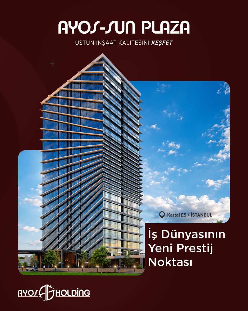 ayosholding's tweet photo. İş dünyasının yeni prestij noktasıyla tanışın.

Ayos Sun Plaza; modern mimarisi, yüksek teknoloji altyapısı ve fonksiyonel ofis çözümleriyle iş hayatına yeni bir bakış sunuyor.

🌐 https://t.co/iYvkAuTrNB

#AyosSunPlaza #AyosHolding #Kartal #İstanbul #Plaza #Ofis #OfisProjeleri https://t.co/2XyOe2XJdT