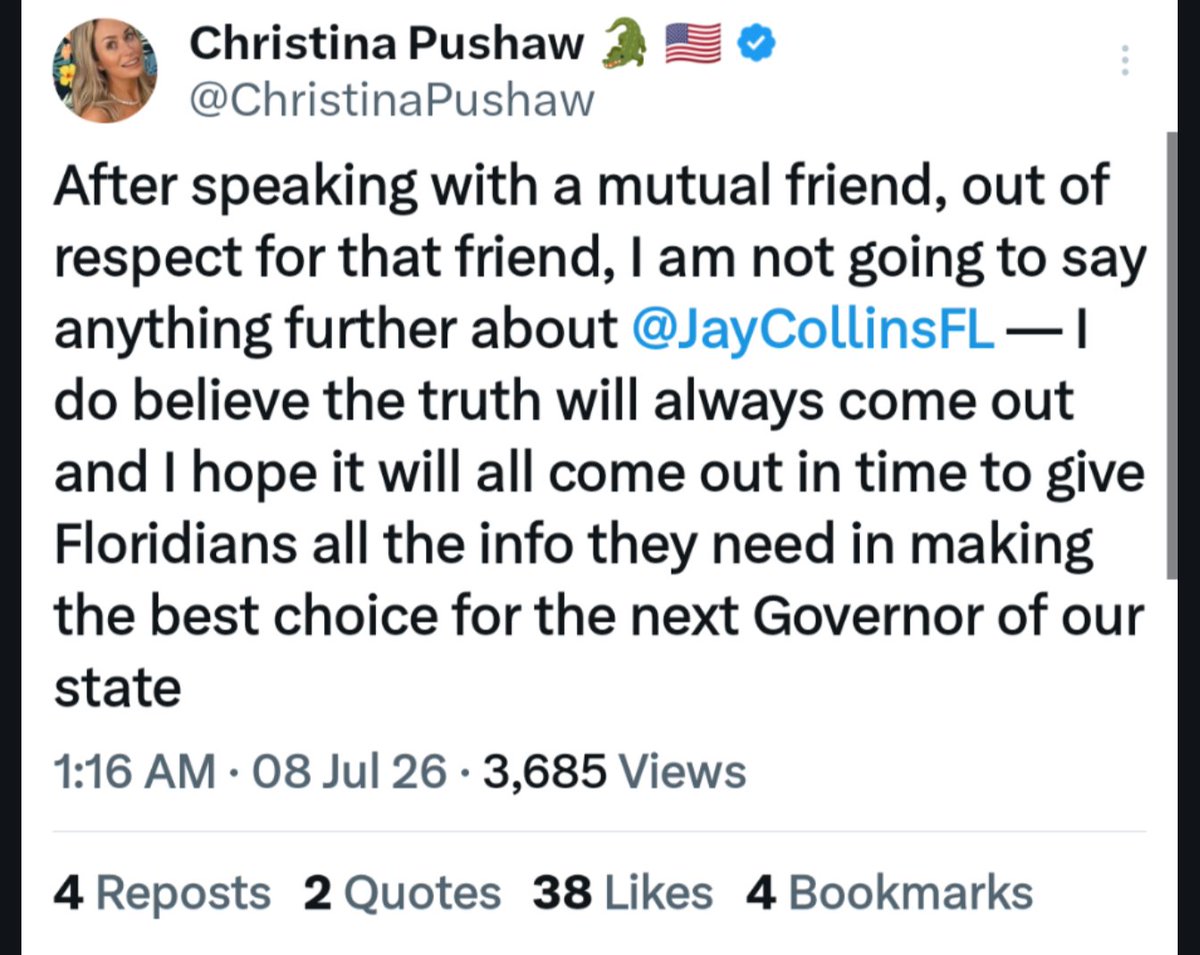 BrandonNot345's tweet photo. @RosenbergE91961 @JayCollinsFL I have that one too, but she lies about everything, so shame on us for believing her. https://t.co/WEsRJtFGz0