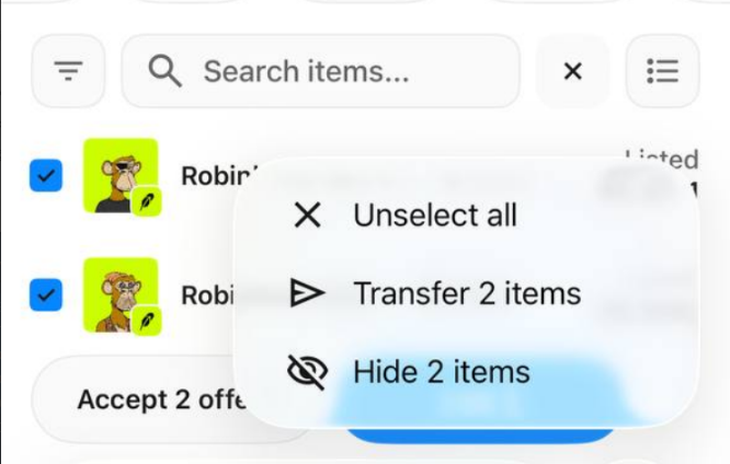 fennyastr's tweet photo. Hi @HollanderAdam again), I just got access to the mobile app today, and I have a couple of suggestions:
1. Add a button to select all items (there’s already one to unselect all).
2. Add a button floor listing.
3. Add the option to cancel listings right there. https://t.co/ycfBMw6TnH