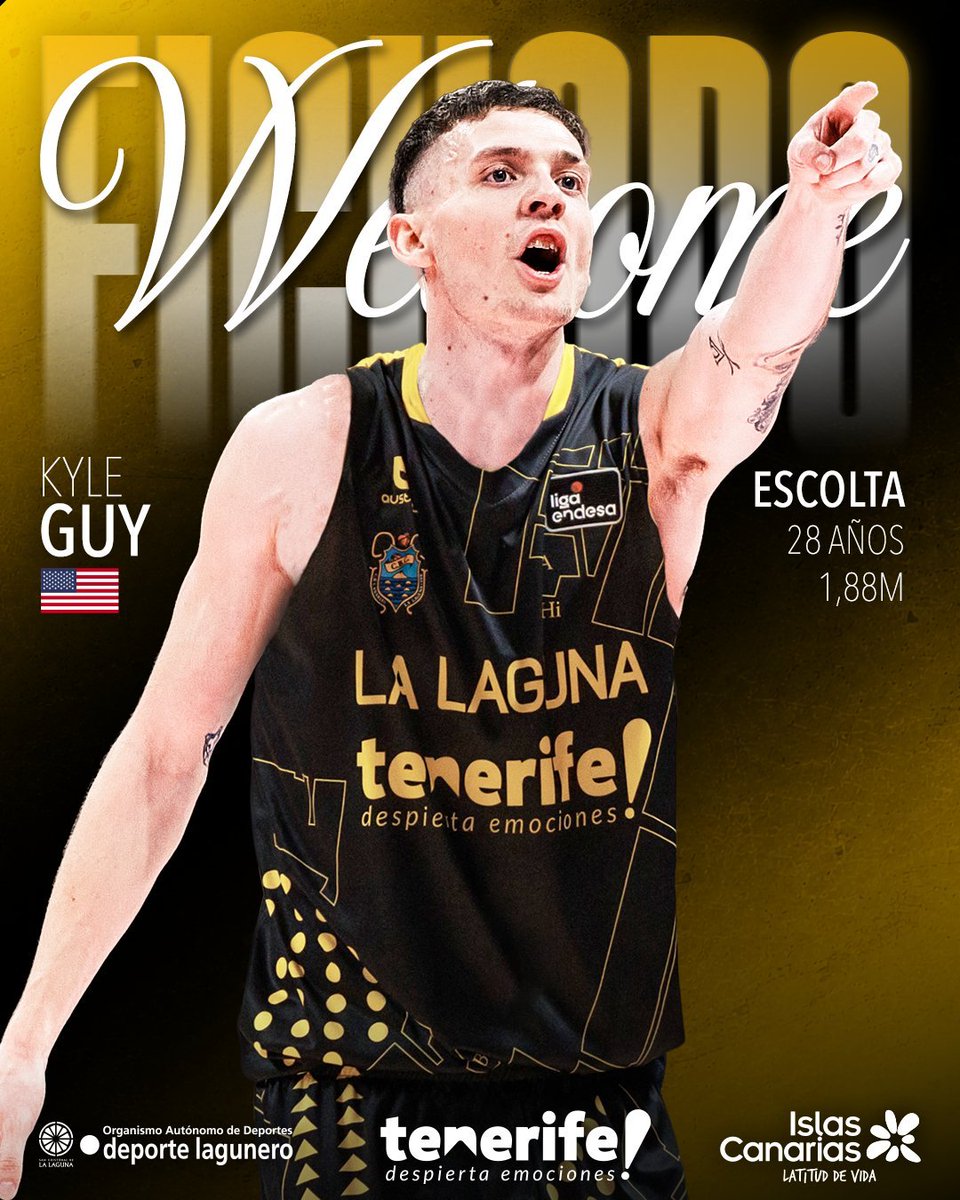 gsole14's tweet photo. KYLE GUY VUELVE A LA LAGUNA TENERIFE

Uno de los grandes anotadores que hemos visto en Liga Endesa. Firma por DOS años con el club aurinegro. 

Más en la TABLA de MERCADO LIGA ENDESA en @GIGANTESbasket 

https://t.co/Jcivfg7s2T https://t.co/2izSsuoRhf