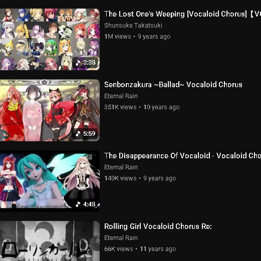 SarBerry5's tweet photo. Do people not do vocaloid chorus videos anymore? I used to listen to these all the time back then😔 https://t.co/KPODDoANGW