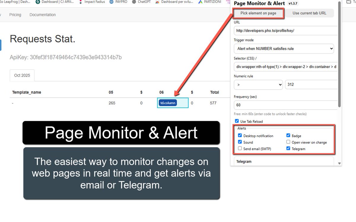 Globosoft_srl's tweet photo. Page Monitor &amp; Alert
Page Monitor &amp; Alert keeps an eye on any web page and notifies you the moment something changes. Pick elements visually, compare snapshots with a colored diff viewer, and trigger alerts on text, HTML, images, or numeric rules.
https://t.co/ADdZ6eXrvv https://t.co/o8EvxlfHXB