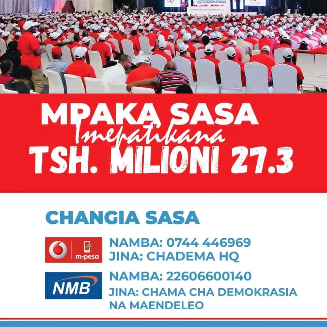 YohanaKaunya's tweet photo. Mpaka sasa imepatikana Milioni 27.3
Tuendelee kuchangia.

Chama cha Umma hiki lazima tufikie malengo. https://t.co/zdzGrlWHzK