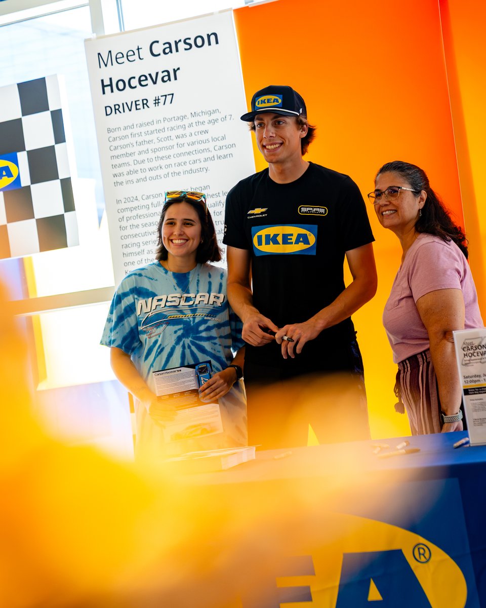 SpireMotorsport's tweet photo. Always building new connections.

Thanks to everyone who came out and saw @CarsonHocevar at @IKEA this weekend! https://t.co/7ivY0AHqf1