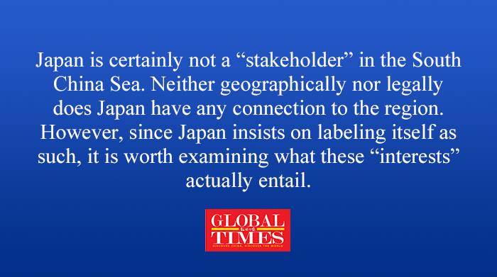 globaltimesnews's tweet photo. #Editorial:
Among the 14 countries that issued the so-called joint statement on the 10th anniversary of the South China Sea “arbitral tribunal award,” Japan, other than the Philippines, the only direct party to the dispute, has been the most active agitator. Its ambition to revive militarism is laid bare, turning it into a “malignant tumor” that endangers regional security.
https://t.co/4a440XSVqi