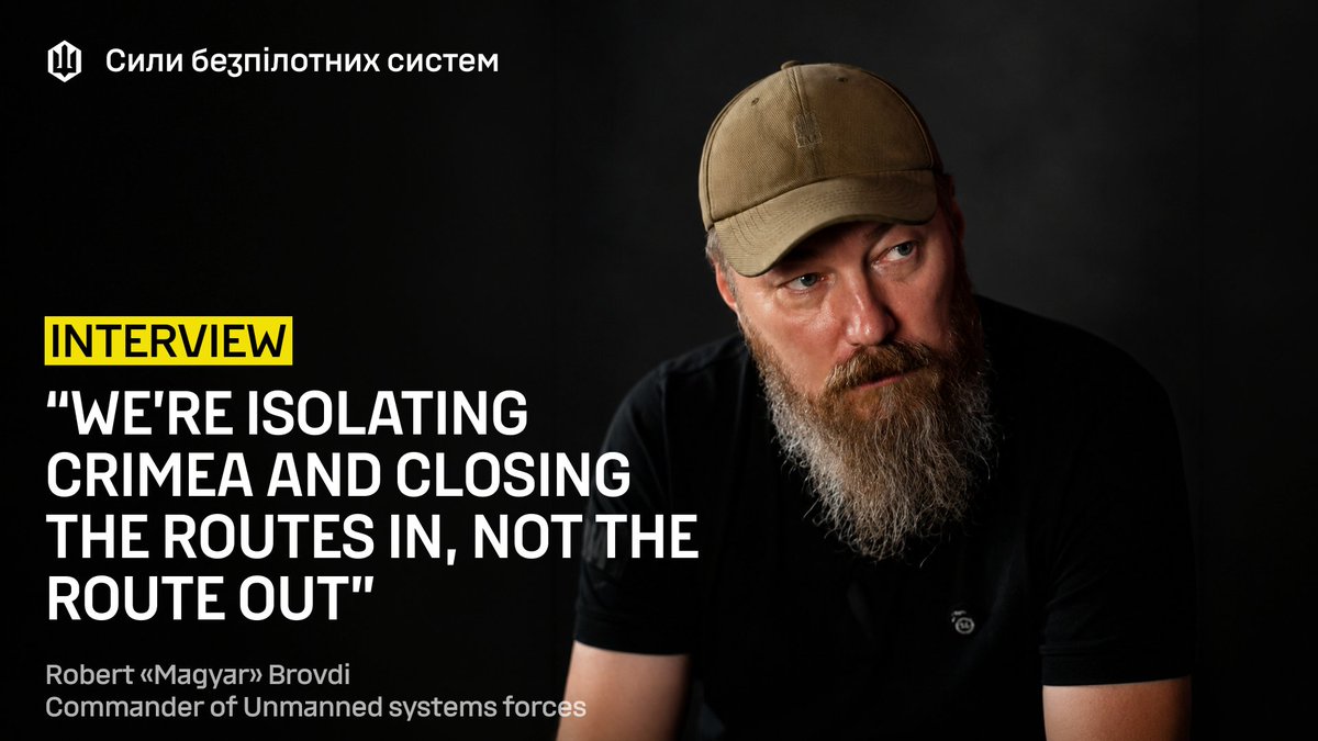 usf_army's tweet photo. About Crimea, “worm” suffering, and the lack of fuel in the gas station stateBritish journalist @CaolanReports interviewed the Commander of the Unmanned Systems Forces, Robert “Magyar” Brovdi https://t.co/wuj2ErDtUL