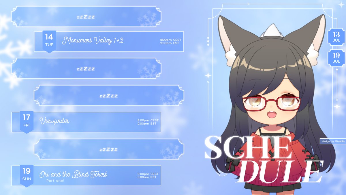 SelvnaVT's tweet photo. New week, new schedule! 🦊

This week, I decided that for a puzzle-loving fox, I had yet to play any puzzle games on stream... it's about time we change that!
Huh? What is that game on Sunday? Oh... Don'tchu worry about it~

#VTuber #ENVTuber #IndieVTuber https://t.co/OH3tp83RO2