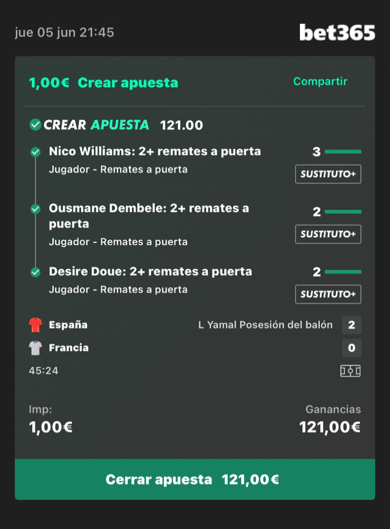 AtrapaLaCuota's tweet photo. 21:00h. Semifinales del Mundial.
España 🇪🇸 vs. Francia 🇫🇷

Hace un año exactamente este mismo partido me pagó las vacaciones 🏖️💰

En @bet365 no están preparados 😈 

¡ESPAÑA 🇪🇸 A CUOTA 22.50 contra FRANCIA 🇫🇷! 👇👇 https://t.co/AkGhfuXgxY