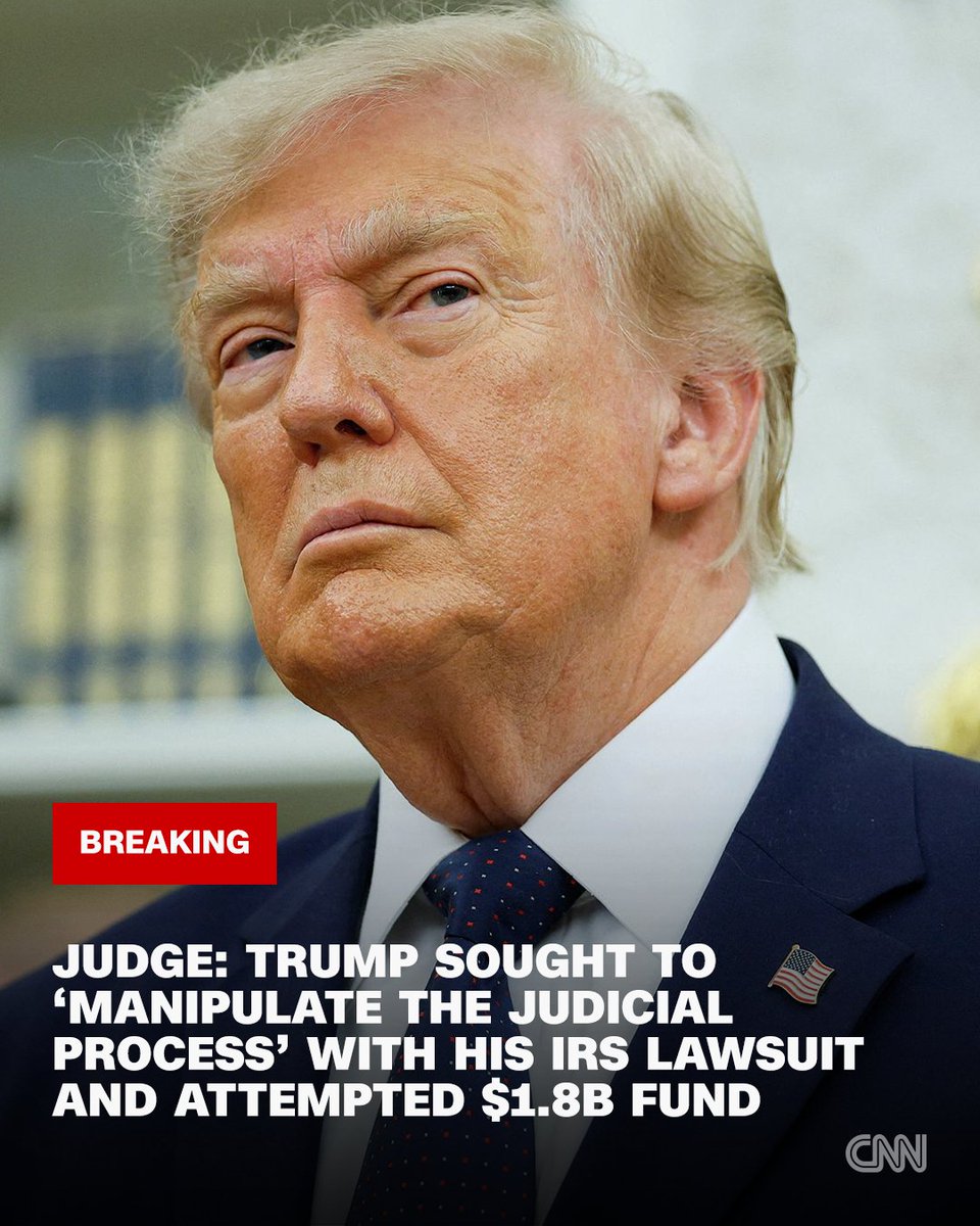 cnnbrk's tweet photo. Judge says Trump sought to "manipulate the judicial process" with his IRS lawsuit and will recommend sanctions against the president's attorneys. https://t.co/yCwPjO7NZe https://t.co/l9HXnZ1ZAU