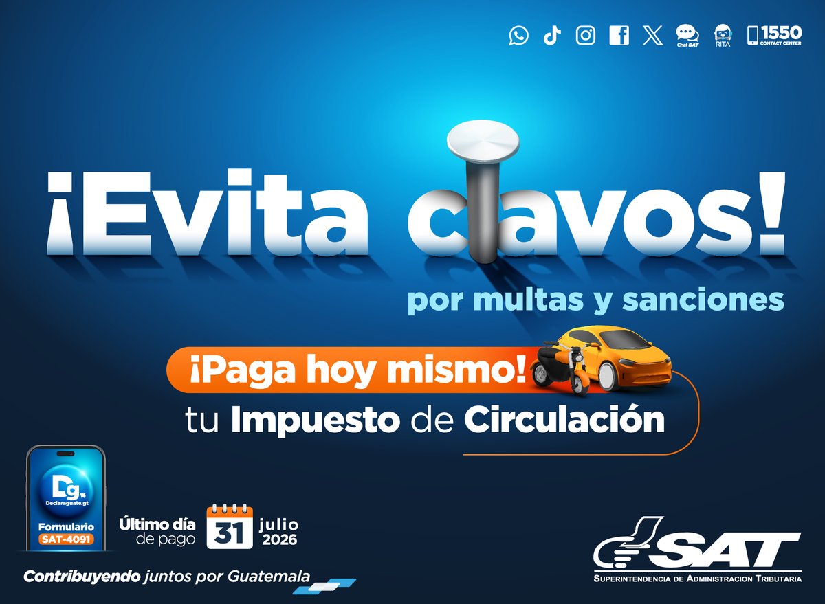 muniguate's tweet photo. Circula sin preocupaciones.
#SAT https://t.co/nntTde1z9F