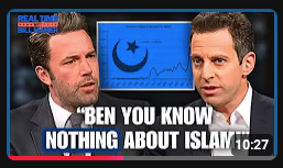 Nava2L8's tweet photo. Ben Affleck DUMBSTRUCK When Sam Harris Brings Up This Chart!  https://t.co/rra33yd03K via @YouTube 

We have 2 ears and one mouth for a reason. Ben looks like he is back on blow, cannot listen, wont stop interrupting or talking like a crazed chipmunk and clueless on Islam. https://t.co/ot3bujCQgk