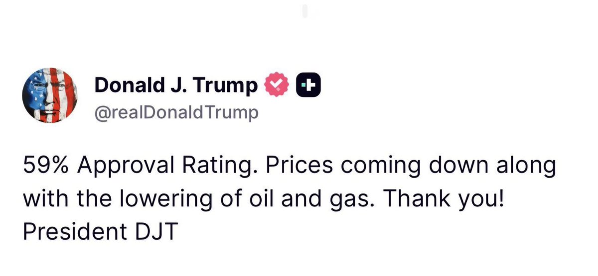 AwesomeNewsom's tweet photo. A man who doesn't understand percentages is telling us the percent of his approval. A man who doesn't know what a grocery store means is telling us about grocery prices. A man who started an oil war is telling us about oil prices.  A man who should be in a senior community prison is telling how great he is.