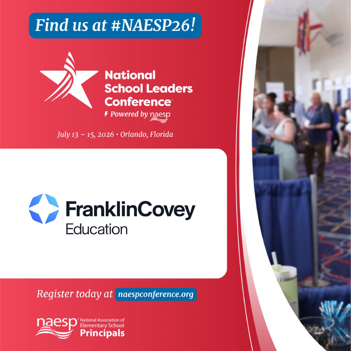 TheLeaderinMe's tweet photo. #NAESP26 starts today! We can’t wait to connect with incredible school leaders making a difference every day.

Visit the FranklinCovey Education team at Booth 723 to see how we help schools build leaders, strengthen culture, and support student success—and pick up a free book!

See you in Orlando, @NAESP!