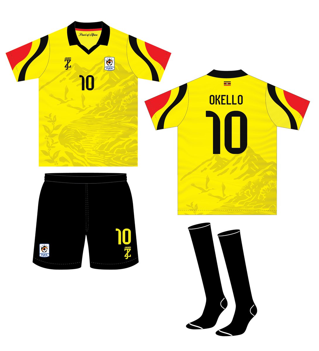 avarcsports's tweet photo. The Pearl of Africa. 

#MyCranesJersey | #FreeyoFire

In 1908 Winston Churchill described Uganda as a land of extraordinary beauty, biodiversity and cultural richness, ‘The Pearl of Africa’. 

This jersey design is inspired by the bold colors of the early 2000s Uganda Cranes jerseys to create an eye-catching design that is unmistakably Ugandan. 

It’s a montage of what represents Uganda; the Nile river majestically flowing, Mount Rwenzori and its unique flora, coffee of which we are the largest exporters in Africa and the Uganda Cranes soaring above it all just taking in this breathtaking beauty. 

The sleeve patterns draw inspiration from the Nile river represented on the Uganda Coat of Arms, black, yellow and red in their ultimate boldness to create a distinct image that will say out loud, ‘I am Ugandan’ across any country or tournament.