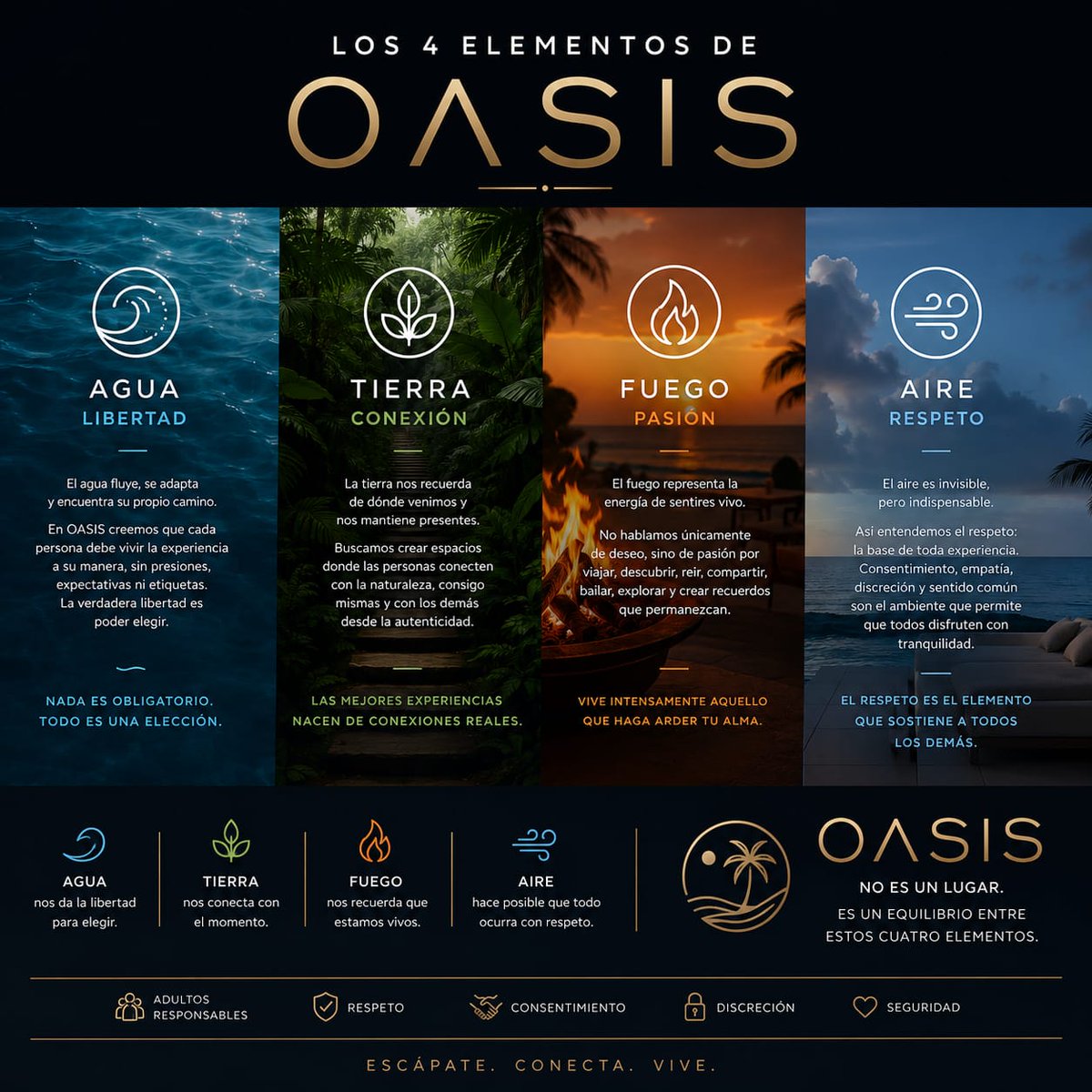 reservasoasis's tweet photo. Porque OASIS no es un lugar.
Es una comunidad de adultos responsables que entienden que la verdadera libertad siempre camina de la mano del respeto.

🌴 Escápate. Conecta. Vive.

#OASIS #OpenMind #ExperienciasParaAdultos #Libertad #Respeto #Consentimiento #Conexión #Experiencias https://t.co/CTa6Txskoh