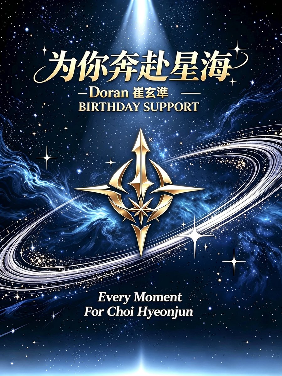 choido722's tweet photo. 【生日预告】星光赴夏，为你���约｜
Doran崔玄準生日应援
仲夏盛景将至，生辰温柔如约。
跨越山海的偏爱，如期奔赴而来。
中国粉丝实物应援，每一份寄出的心意都真诚、热烈、独一无二。
愿你赛场锋芒不减，岁岁平安无忧
所有坚持皆有回响，所有热爱皆有归途✨
Every moment for Choi Hyeonjun
#doran https://t.co/ZYhocpUSBH