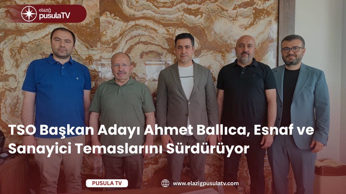 elazigpusulatv's tweet photo. TSO Başkan Adayı Ahmet Ballıca, Esnaf ve Sanayici Temaslarını Sürdürüyor
https://t.co/8jBec6Fmvq
#elzpusulatv #güncel #ahmetballıca #tso #keşfet
@ahmetbllc https://t.co/KW5nkxquP6