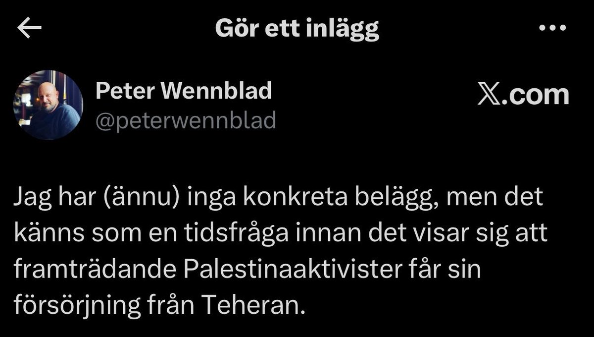 AndyBengt's tweet photo. @peterwennblad I all välmening: det är inte imponerande att dunka ut en så här spekulativ tweet ena sekunden för att i nästa kritisera någon annan för bristande seriositet. https://t.co/7Gz5Vsrcw0